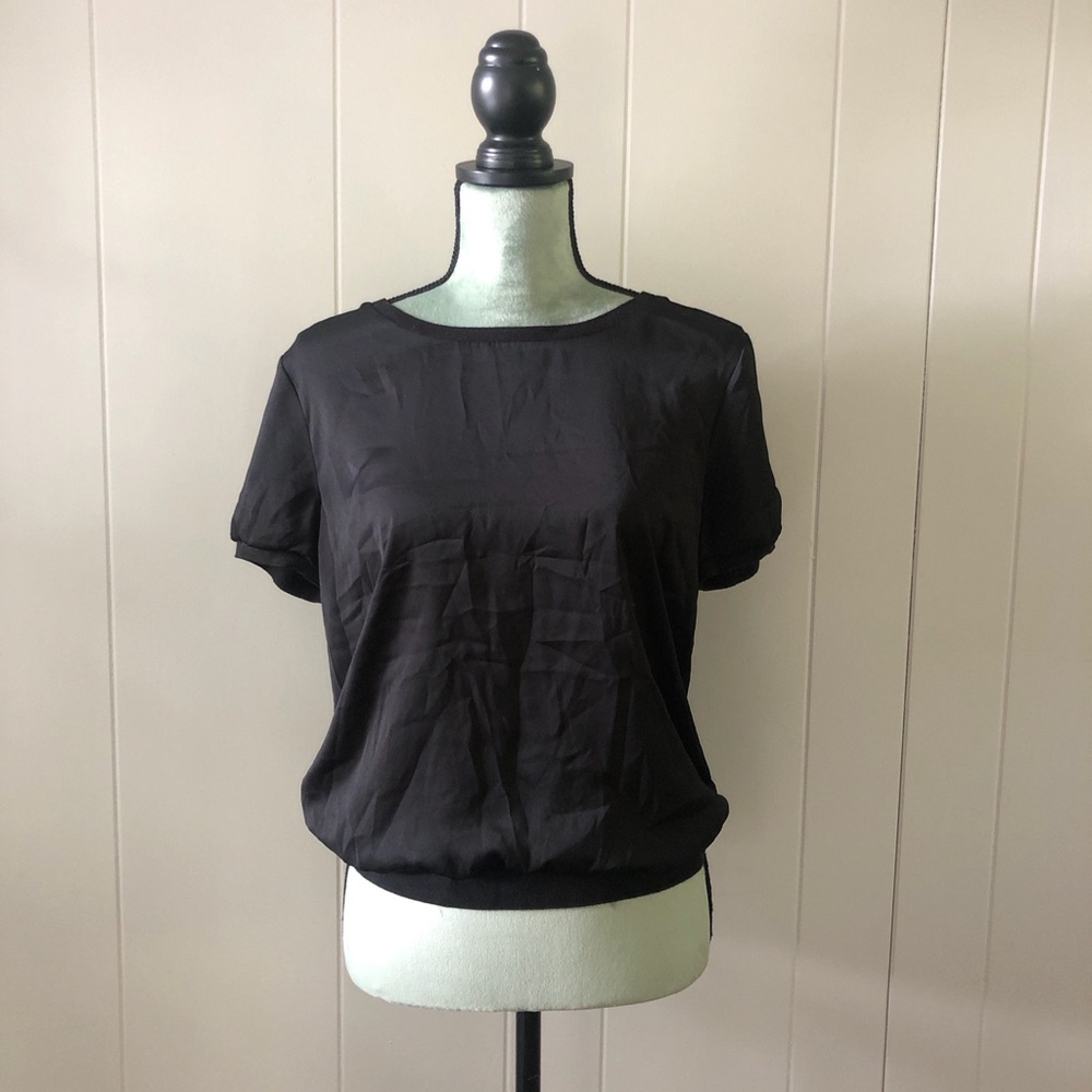 DKNY Black Short Sleeve Blouse